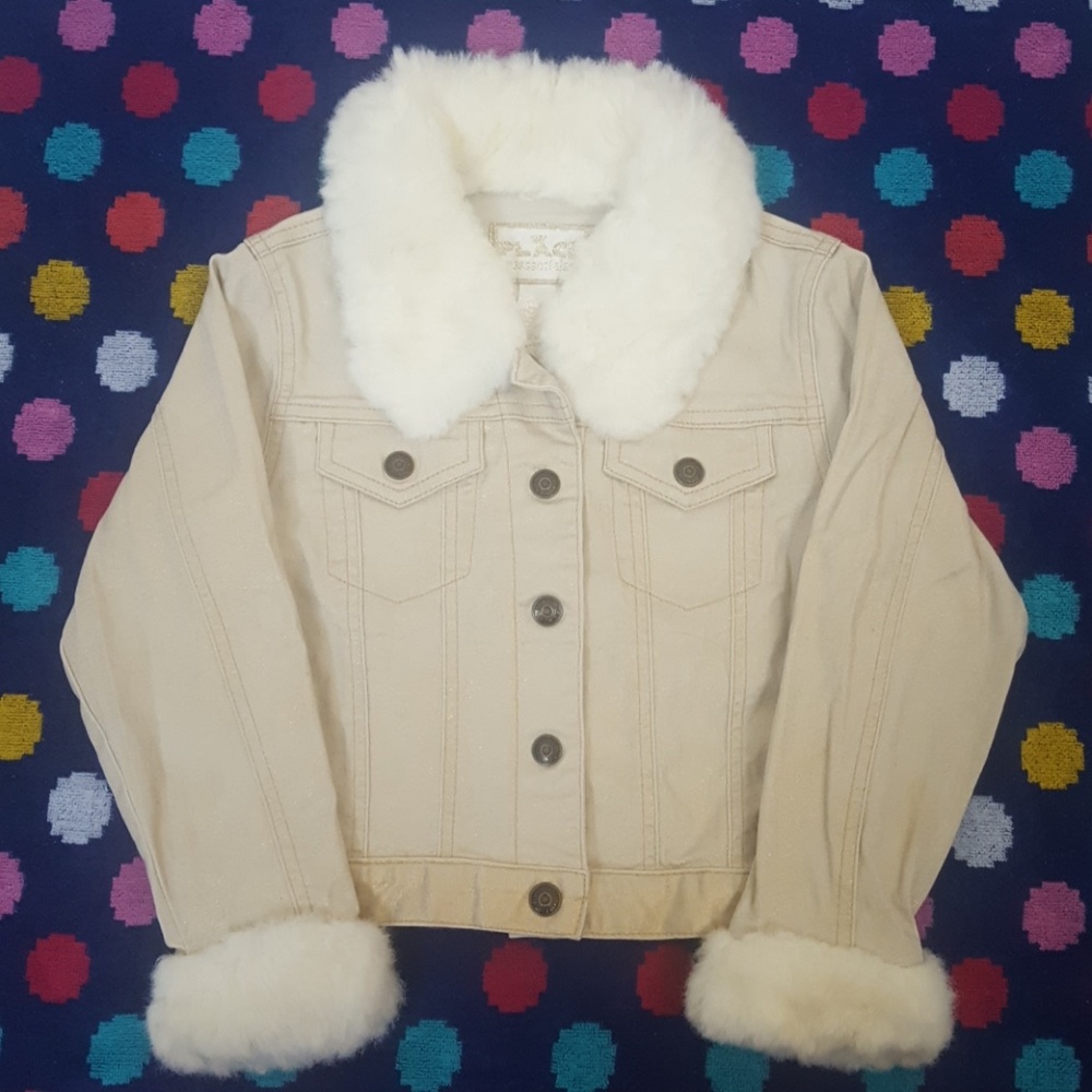 Girls S(5/6) faux fur trimmed jacket